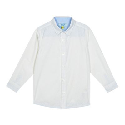 Boys' white floral print shirt
